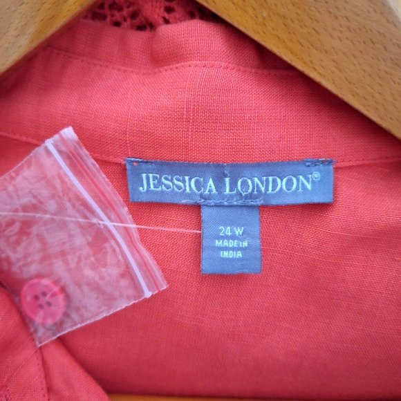 Linen Blend Jessica London Womens Blouse Top - Picture 6 of 7